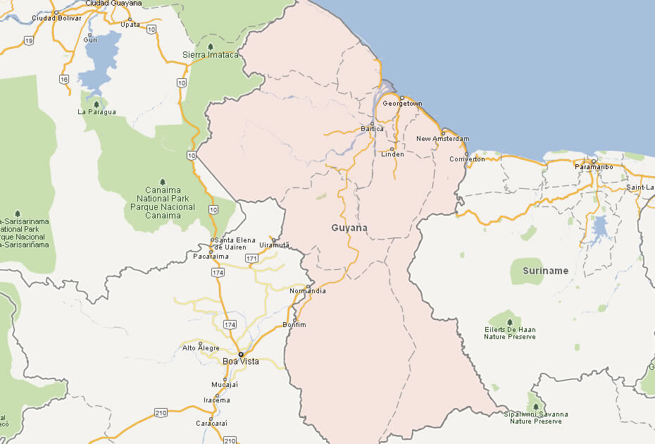 map of guyana